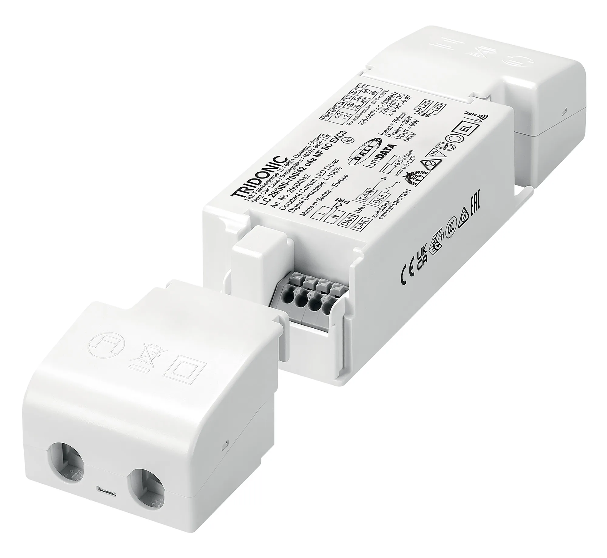 28W 300-700mA 42V o4a NFC Dimmable Constant Current LED Driver IP20
